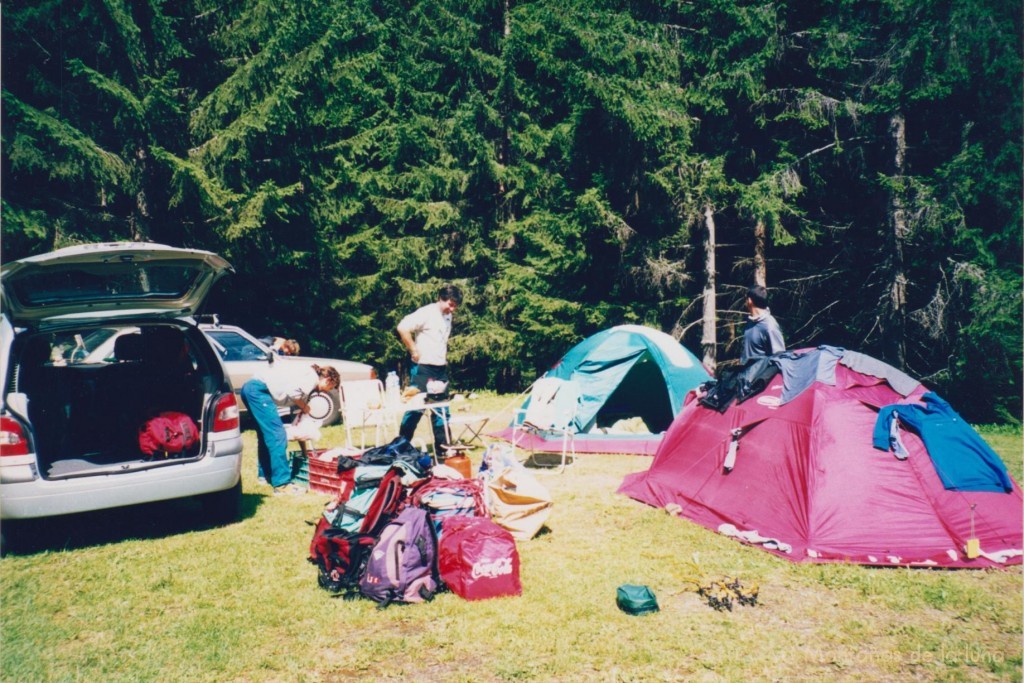 Fernando, Joaquín y Jesús de nuevo en el Camping de Chamonix